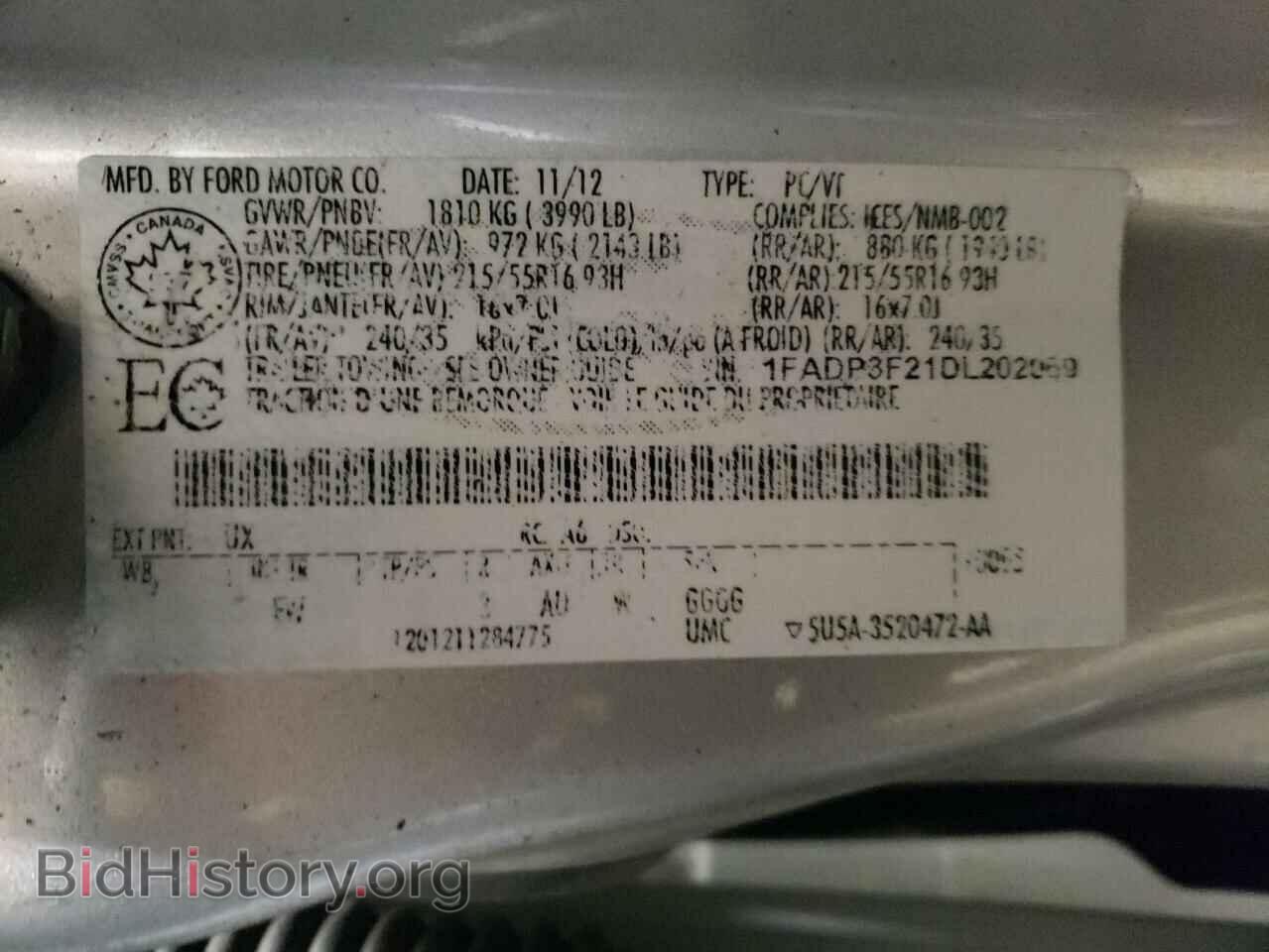 2013 FORD FOCUS - VIN: 1FADP3F21DL202069 - Фото 12