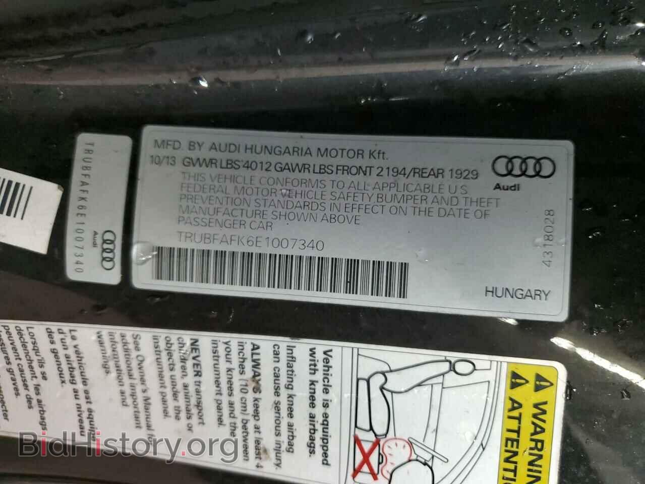 2014 AUDI TT - VIN: TRUBFAFK6E1007340 - Photo 12