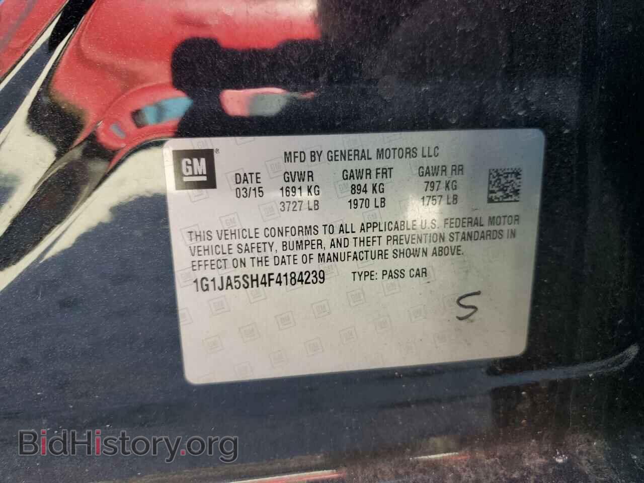 2015 CHEVROLET SONIC - VIN: 1G1JA5SH4F4184239 - Фото 12