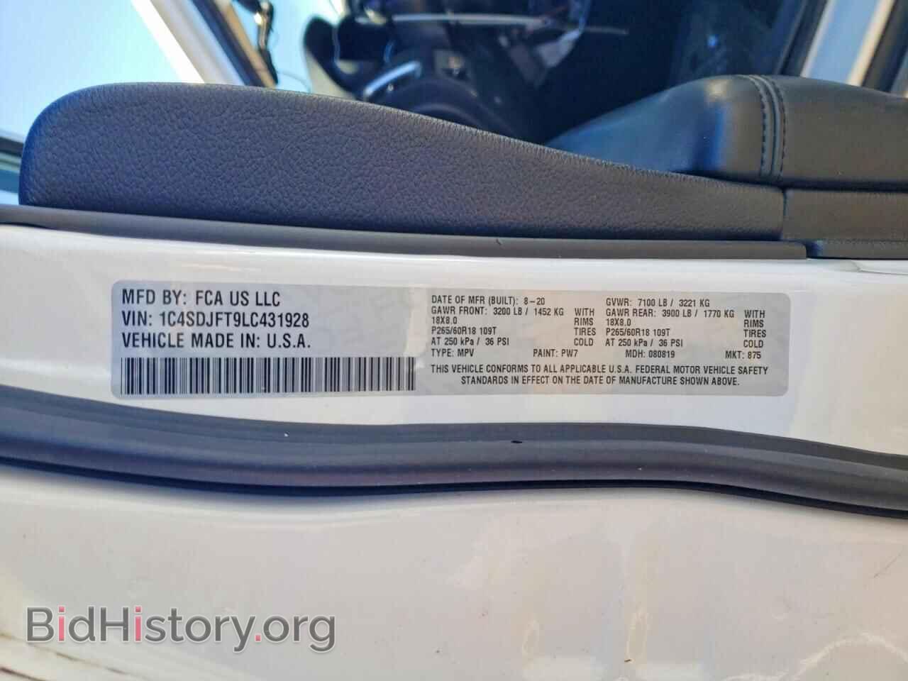 2020 DODGE DURANGO - VIN: 1C4SDJFT9LC431928 - Фото 13