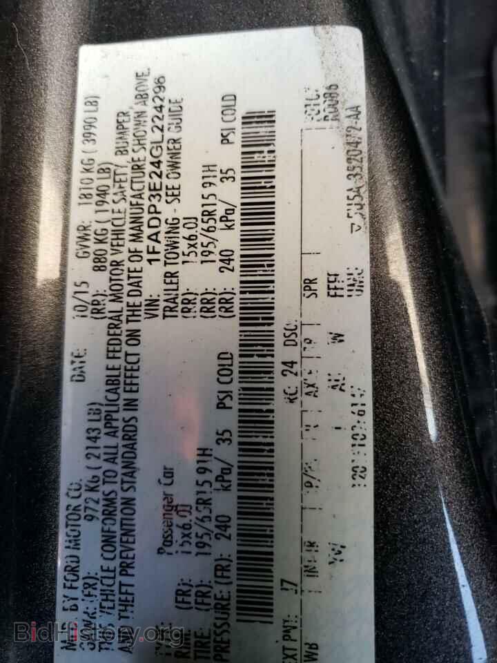 2016 FORD FOCUS - VIN: 1FADP3E24GL224296 - Фото 12