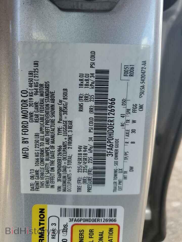 2014 FORD FUSION - VIN: 3FA6P0HD0ER126966 - Фото 13