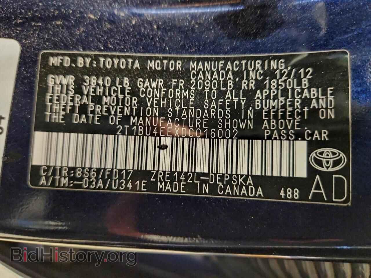 2013 TOYOTA COROLLA - VIN: 2T1BU4EEXDC016002 - Photo 13