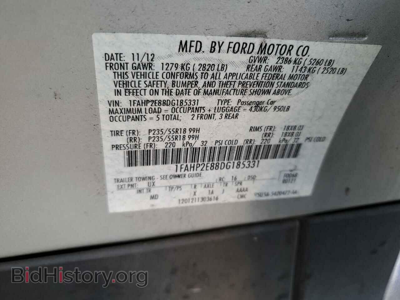 2013 FORD TAURUS - VIN: 1FAHP2E88DG185331 - Photo 12