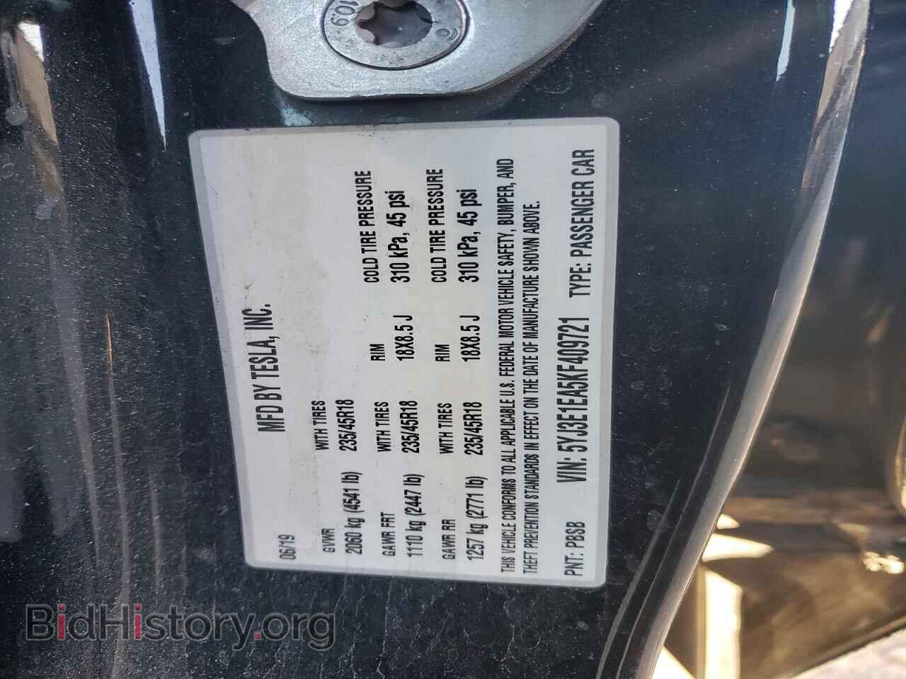 2019 TESLA MODEL 3 - VIN: 5YJ3E1EA5KF409721 - Photo 12