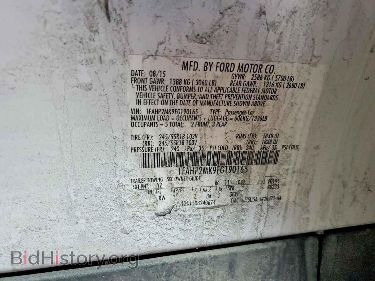 2015 FORD TAURUS - VIN: 1FAHP2MK9FG190165 - Фото 12