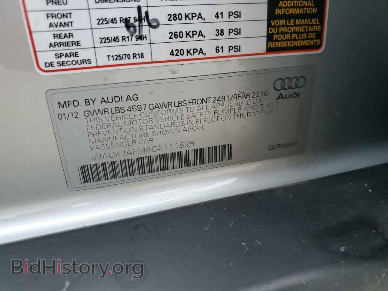 2012 AUDI A3 - VIN: WAUKJAFM4CA111829 - Фото 12