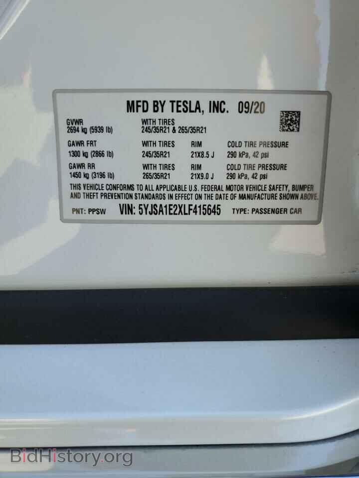 2020 TESLA MODEL S - VIN: 5YJSA1E2XLF415645 - Photo 13