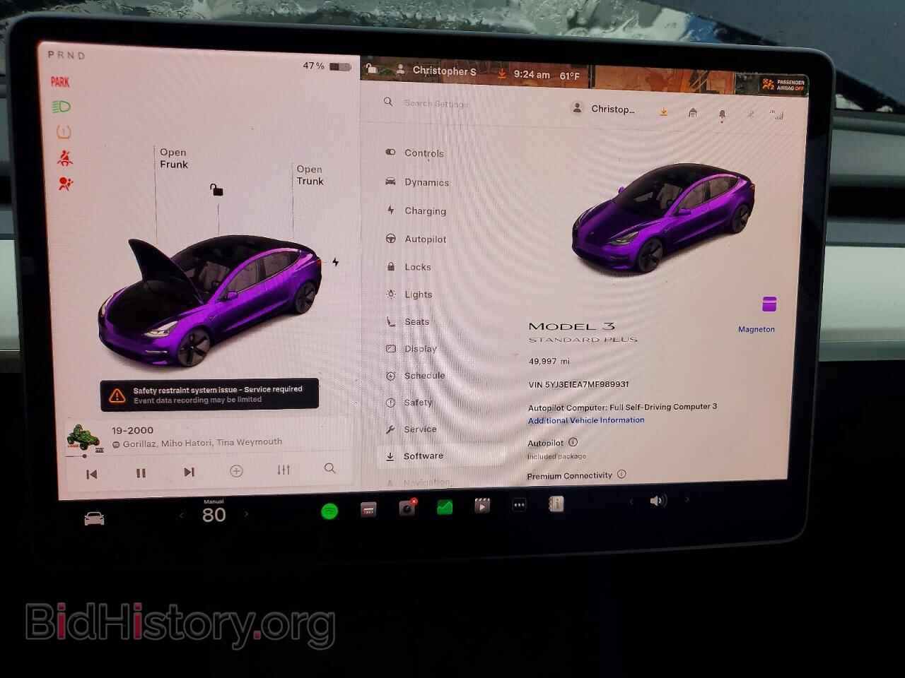 2021 TESLA MODEL 3 - VIN: 5YJ3E1EA7MF989931 - Photo 9