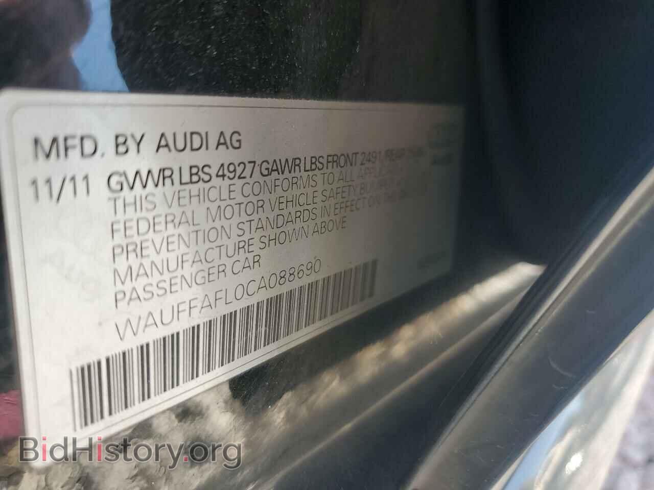 2012 AUDI A4 - VIN: WAUFFAFL0CA088690 - Фото 13