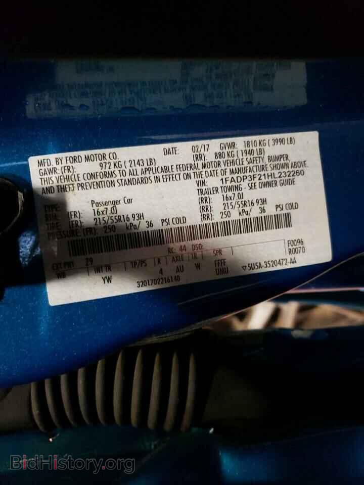 2017 FORD FOCUS - VIN: 1FADP3F21HL232260 - Фото 12