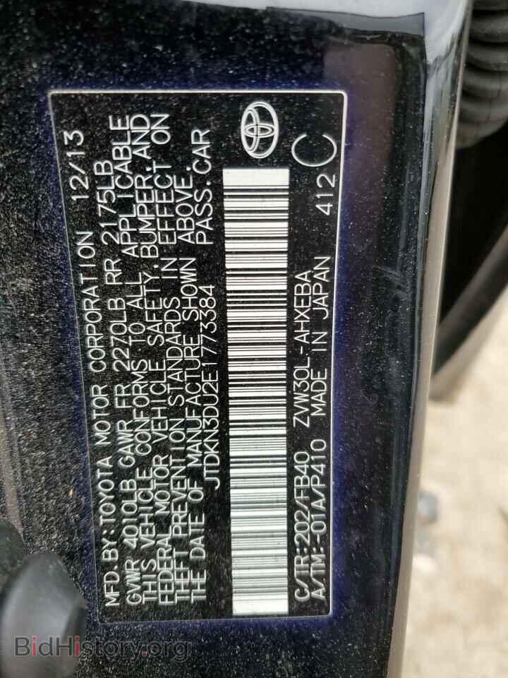 2014 TOYOTA PRIUS - VIN: JTDKN3DU2E1773384 - Фото 12