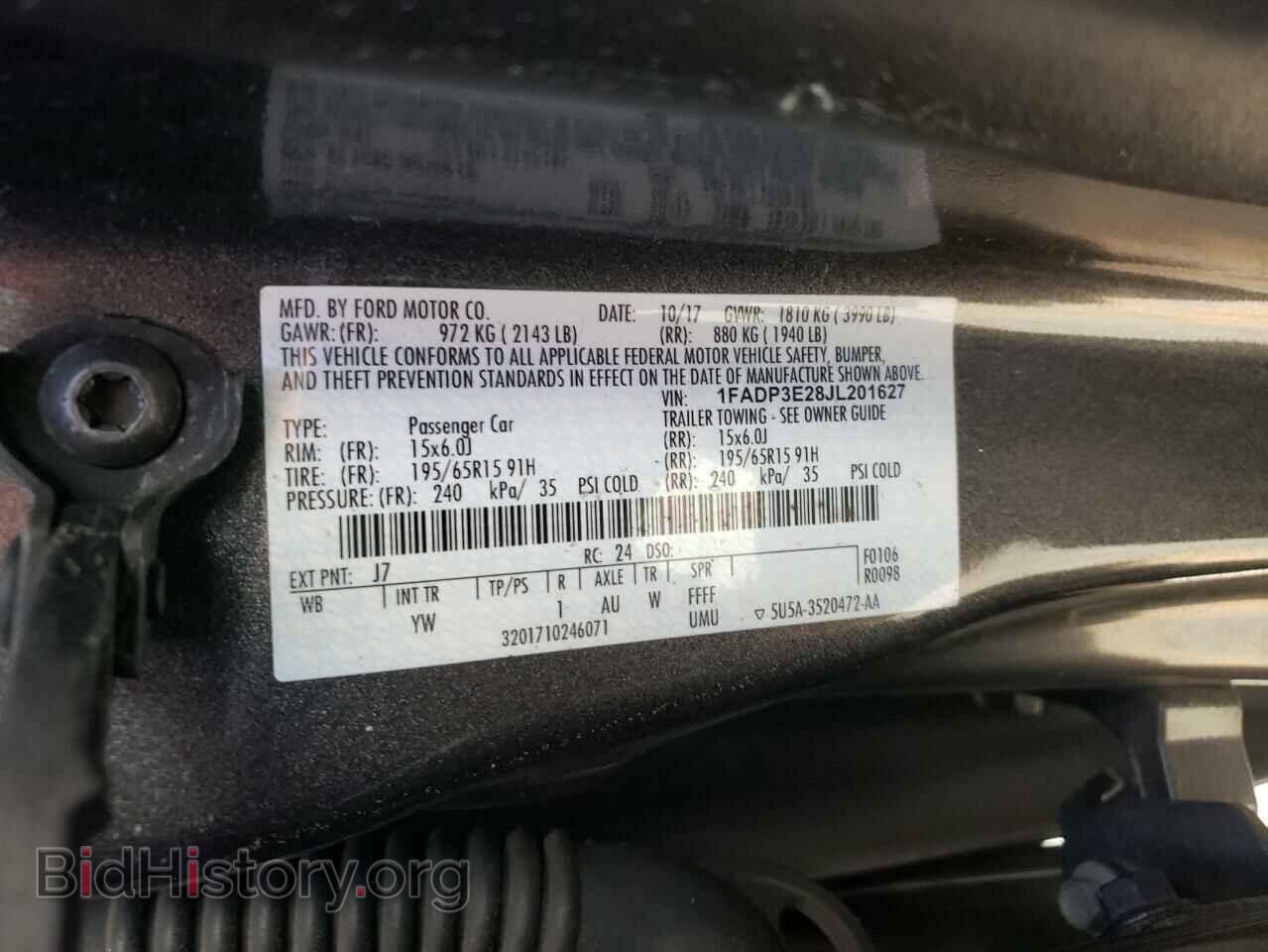 2018 FORD FOCUS - VIN: 1FADP3E28JL201627 - Фото 12