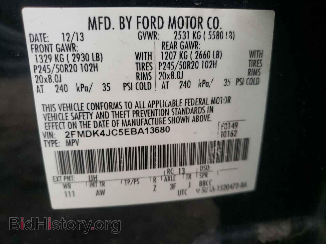 2014 FORD EDGE - VIN: 2FMDK4JC5EBA13680 - Photo 12