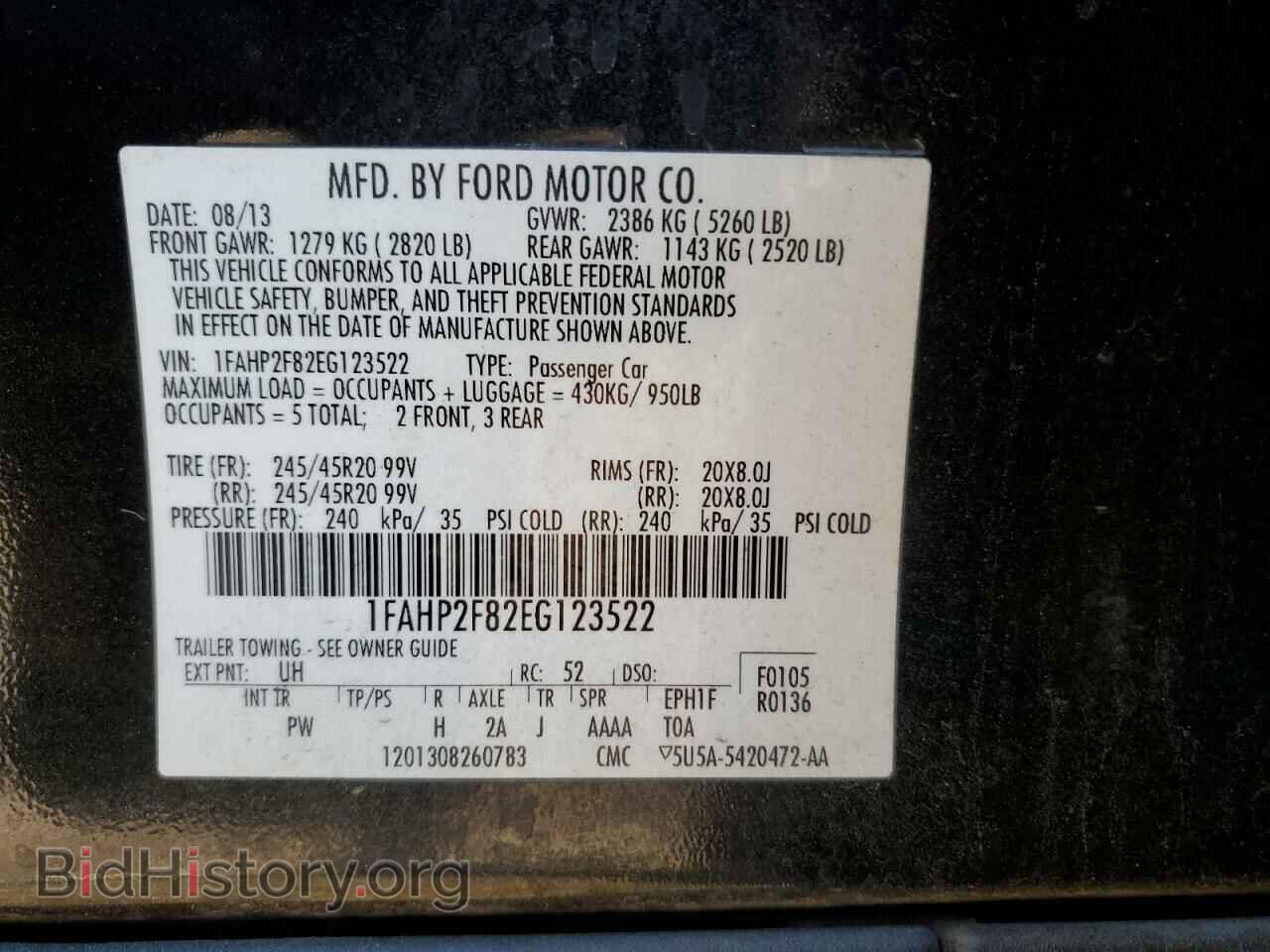 2014 FORD TAURUS - VIN: 1FAHP2F82EG123522 - Фото 12