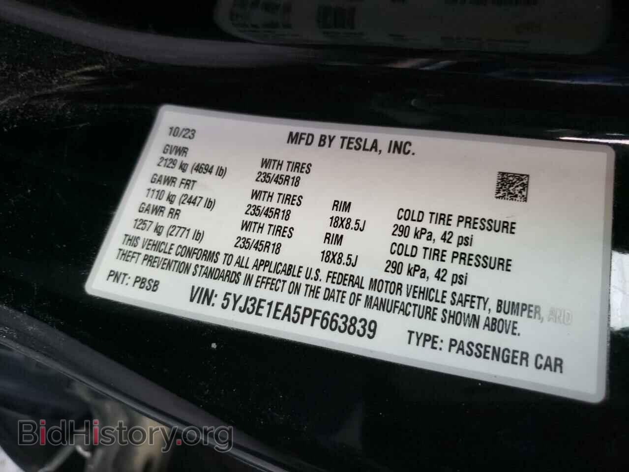 2023 TESLA MODEL 3 - VIN: 5YJ3E1EA5PF663839 - Photo 12