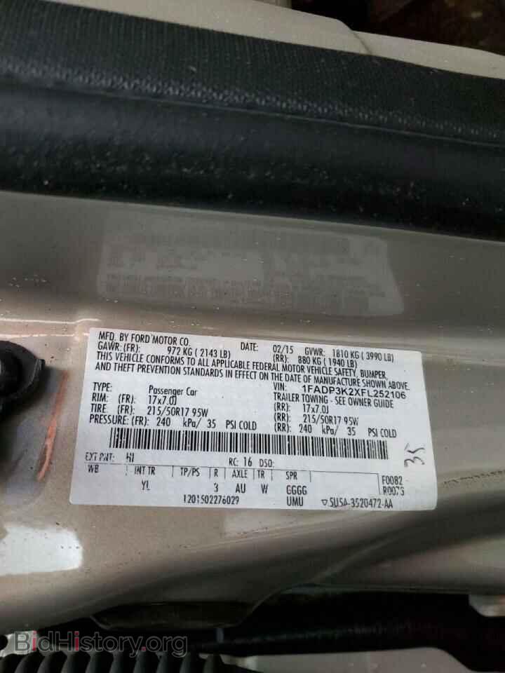 2015 FORD FOCUS - VIN: 1FADP3K2XFL252106 - Photo 12