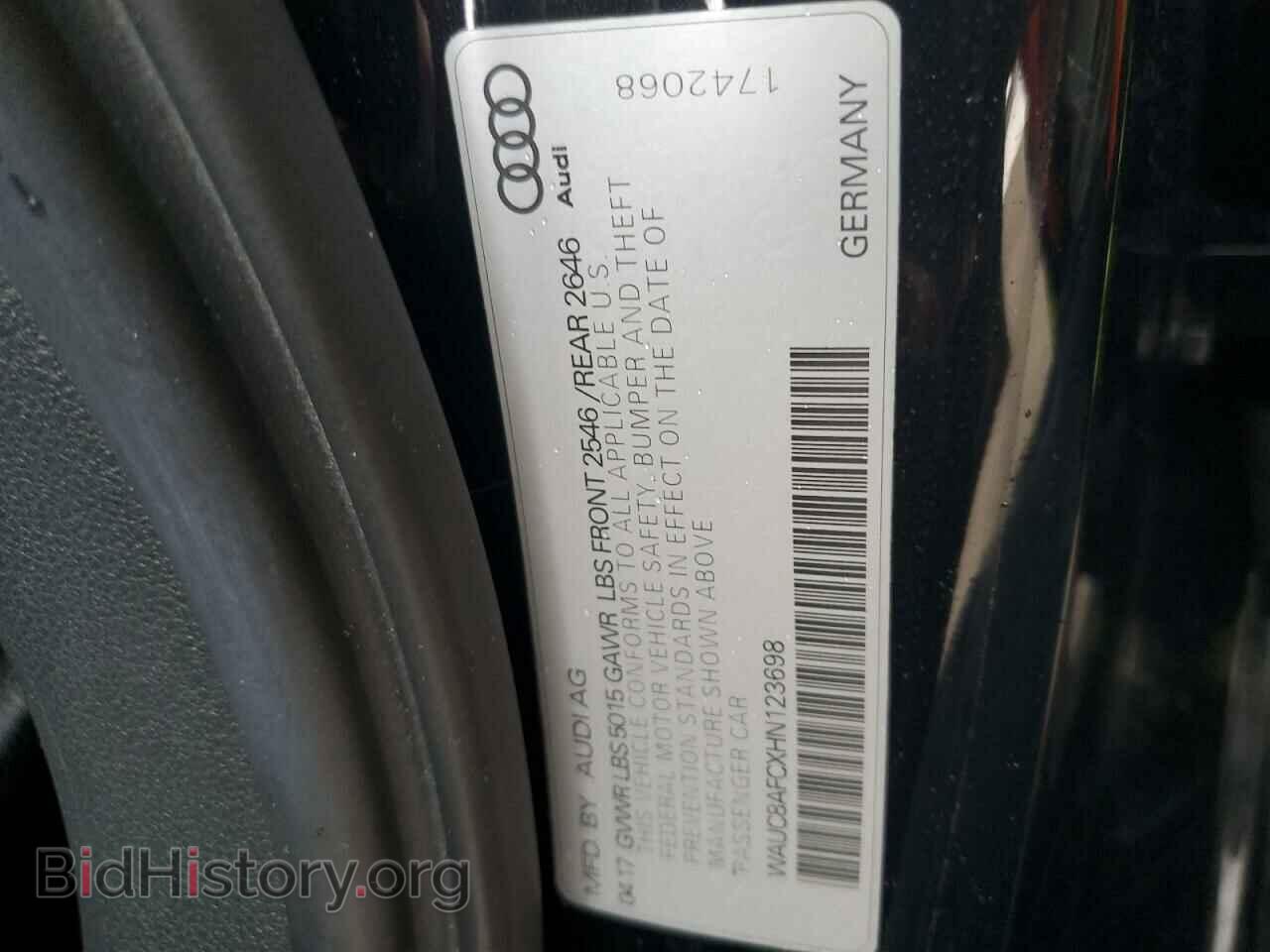 2017 AUDI A6 - VIN: WAUC8AFCXHN123698 - Фото 12