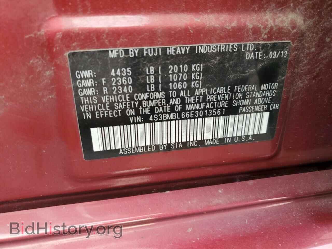 2014 SUBARU LEGACY - VIN: 4S3BMBL66E3013561 - Фото 12