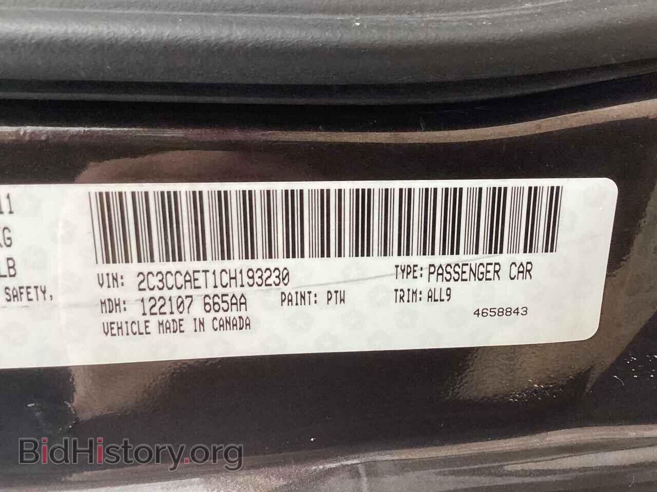 2012 CHRYSLER 300 - VIN: 2C3CCAET1CH193230 - Фото 10