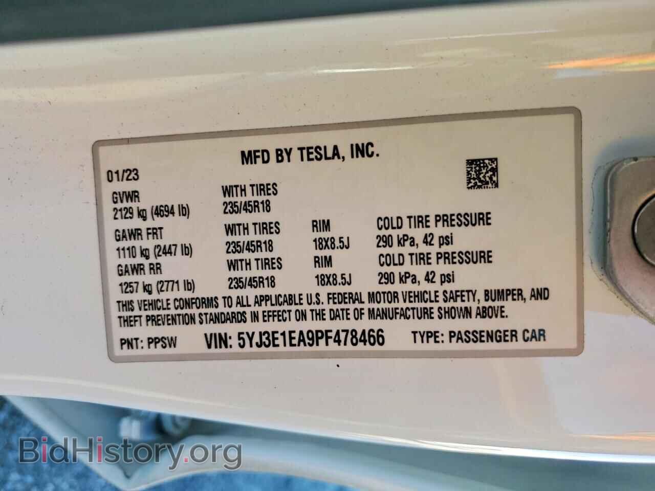 2023 TESLA MODEL 3 - VIN: 5YJ3E1EA9PF478466 - Фото 12