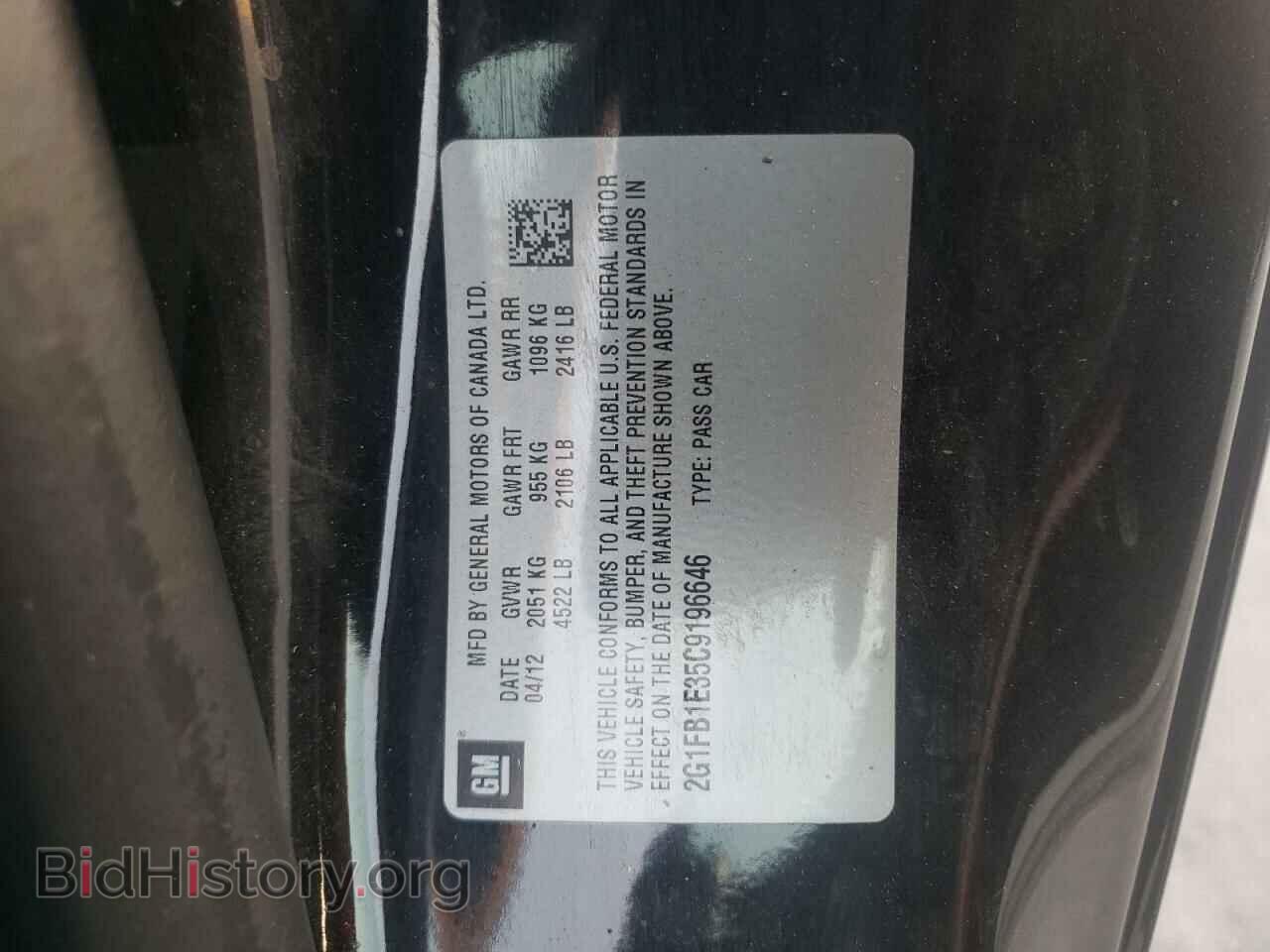 2012 CHEVROLET CAMARO - VIN: 2G1FB1E35C9196646 - Фото 12
