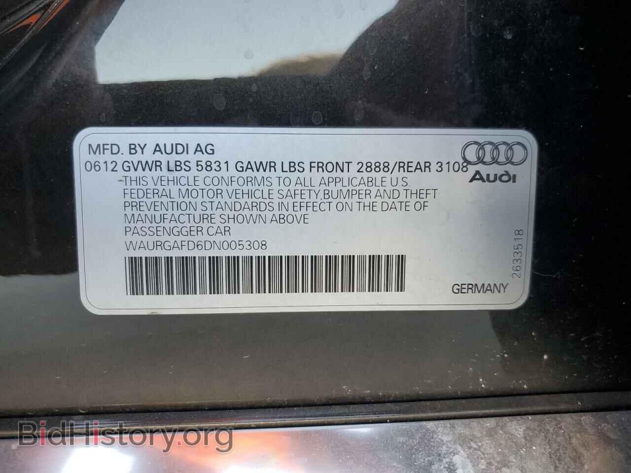 2013 AUDI A8 - VIN: WAURGAFD6DN005308 - Фото 13