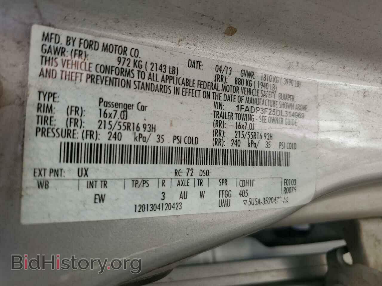 2013 FORD FOCUS - VIN: 1FADP3F25DL314969 - Photo 12