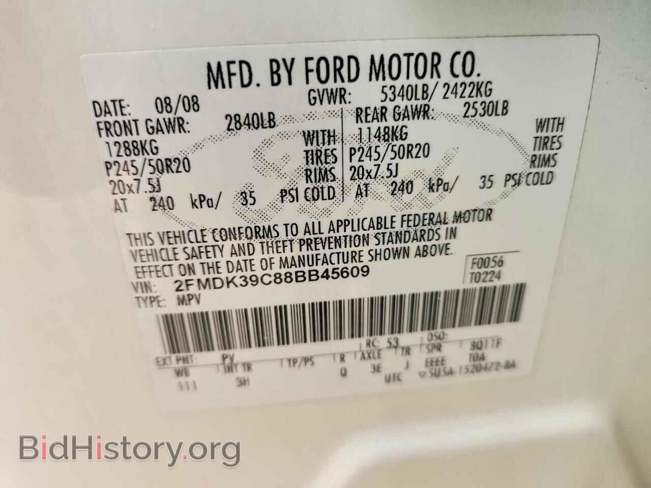 2008 FORD EDGE - VIN: 2FMDK39C88BB45609 - Photo 12