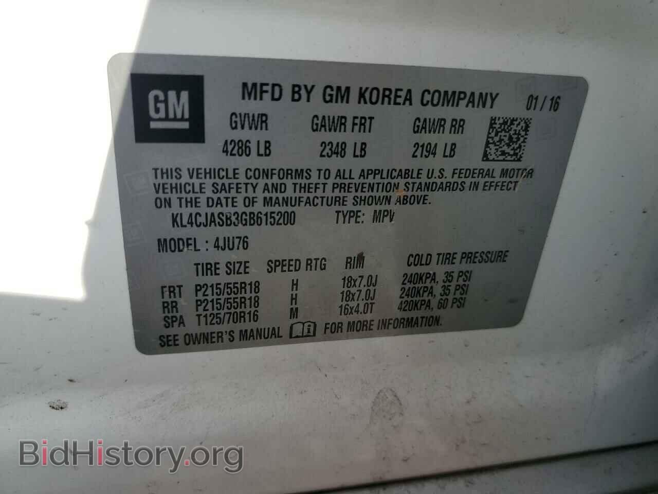 2016 BUICK ENCORE - VIN: KL4CJASB3GB615200 - Photo 13