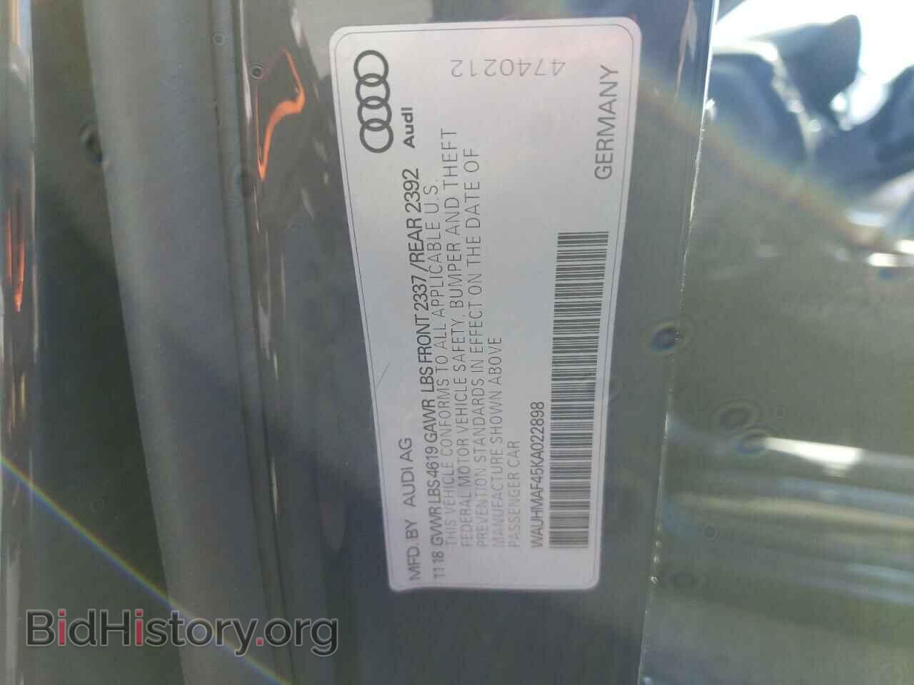 2019 AUDI A4 - VIN: WAUHMAF45KA022898 - Фото 12