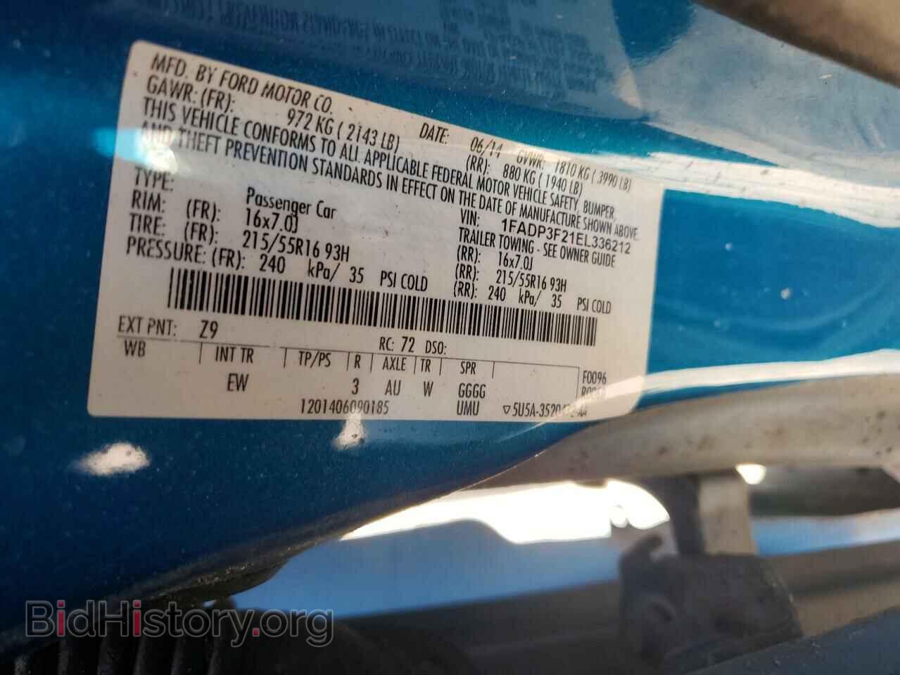 2014 FORD FOCUS - VIN: 1FADP3F21EL336212 - Фото 12