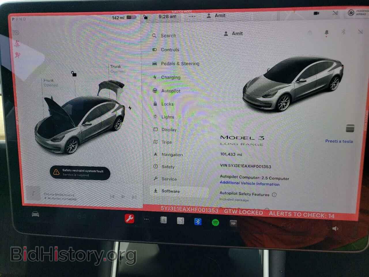 2017 TESLA MODEL 3 - VIN: 5YJ3E1EAXHF001353 - Фото 9