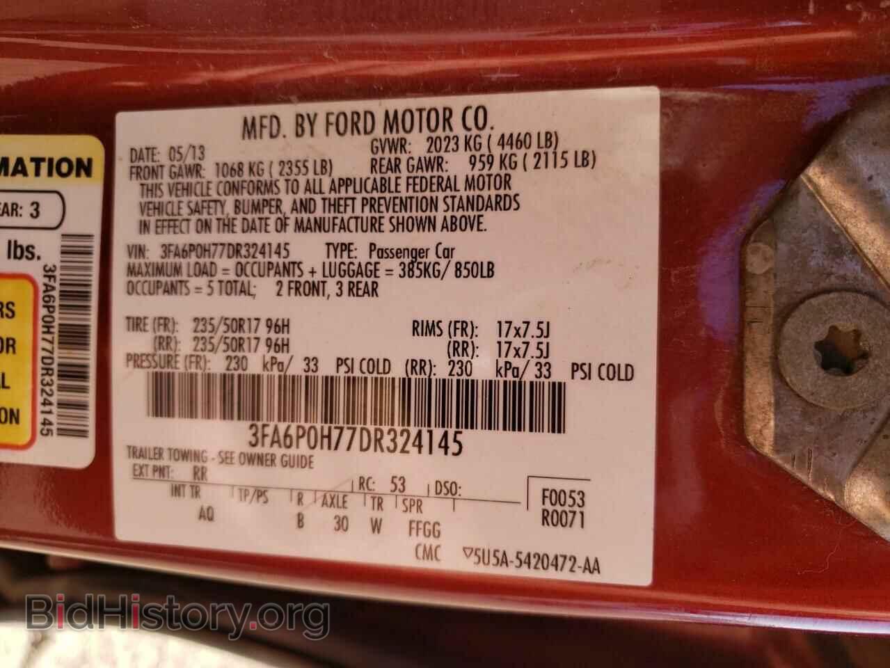 2013 FORD FUSION - VIN: 3FA6P0H77DR324145 - Фото 12