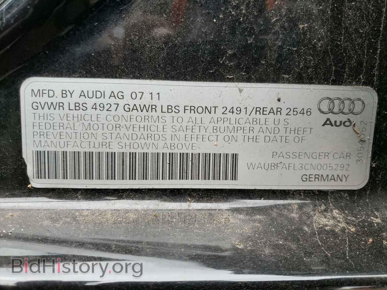 2012 AUDI A4 - VIN: WAUBFAFL3CN005292 - Фото 12
