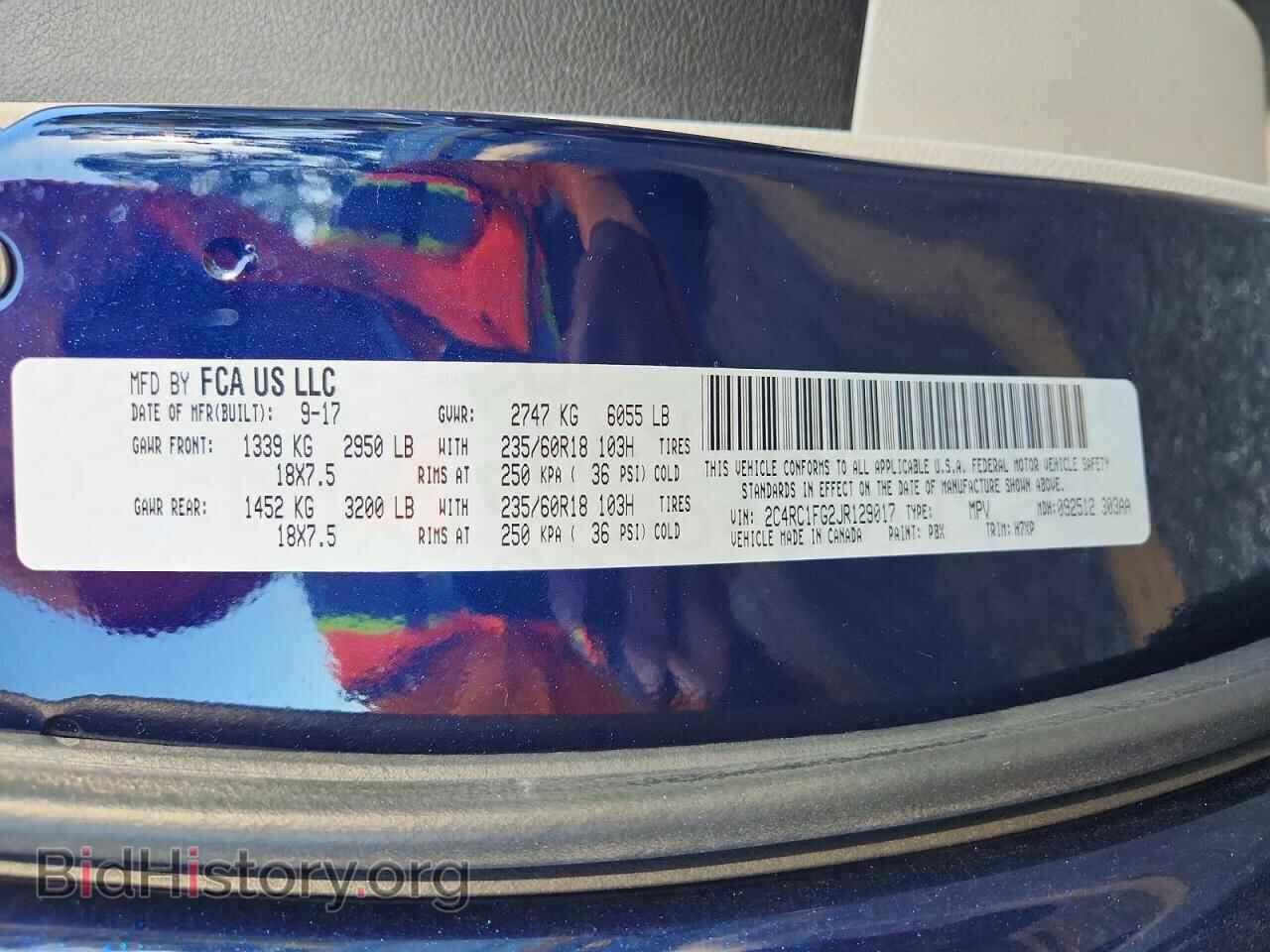 2018 CHRYSLER PACIFICA - VIN: 2C4RC1FG2JR129017 - Photo 14