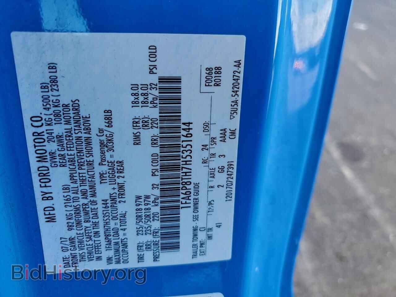 2017 FORD ALL Models - VIN: 1FA6P8TH7H5351644 - Photo 13