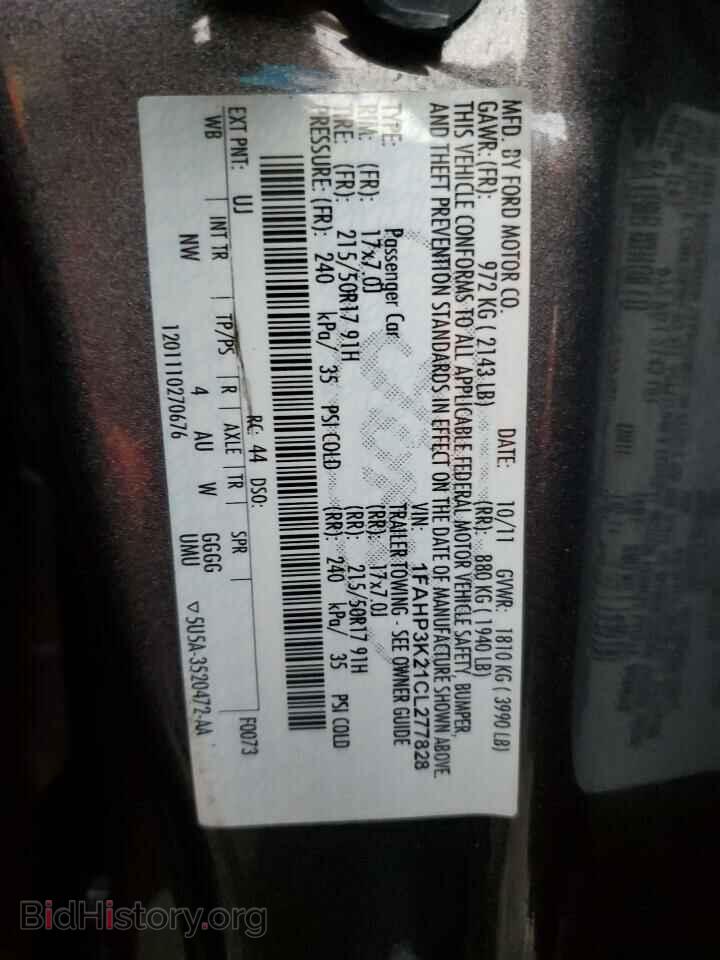 2012 FORD FOCUS - VIN: 1FAHP3K21CL277828 - Photo 12