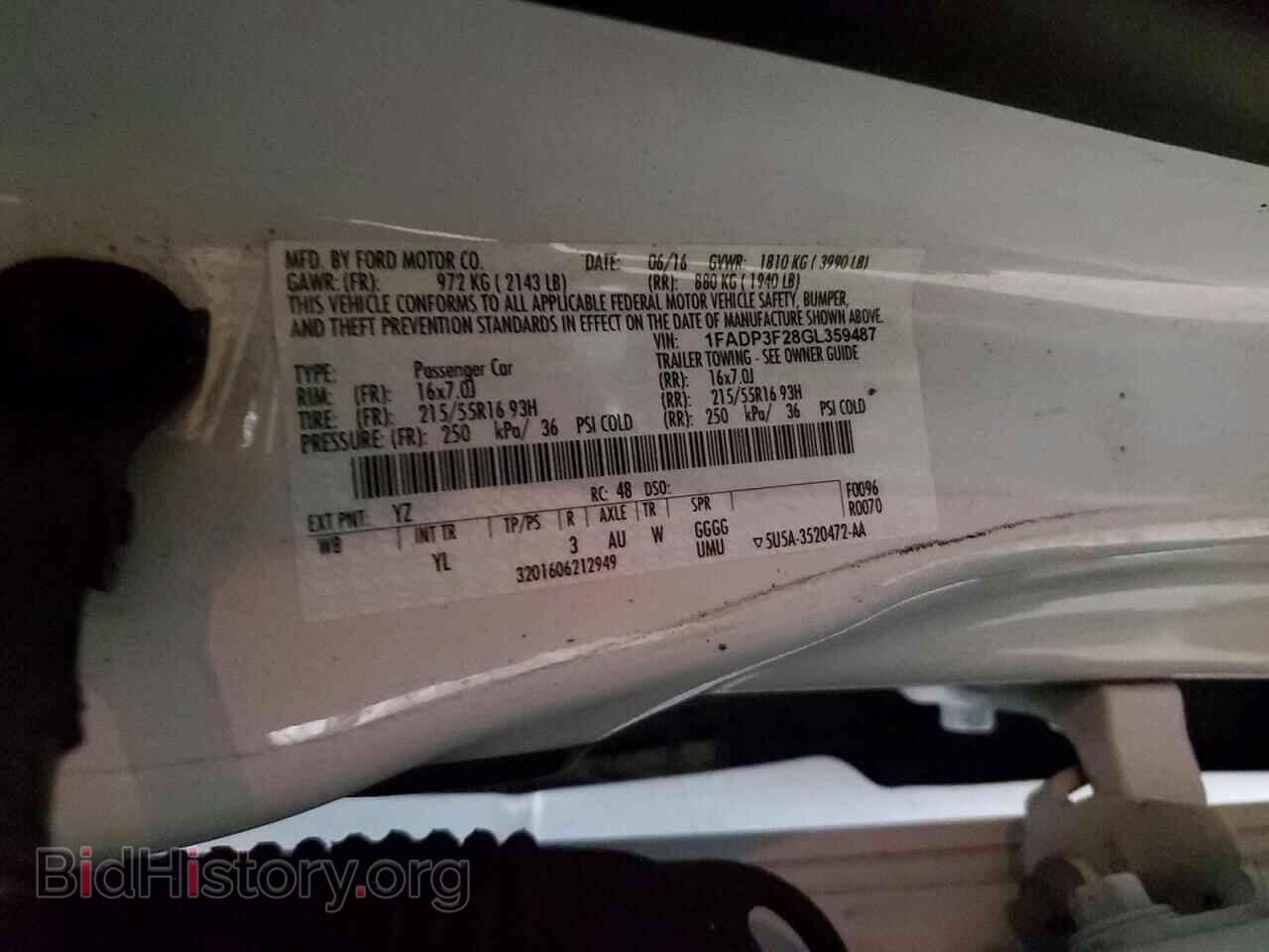 2016 FORD FOCUS - VIN: 1FADP3F28GL359487 - Фото 12