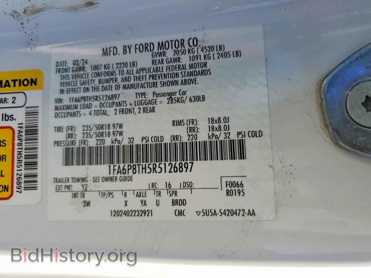 2024 FORD ALL Models - VIN: 1FA6P8TH5R5126897 - Фото 12