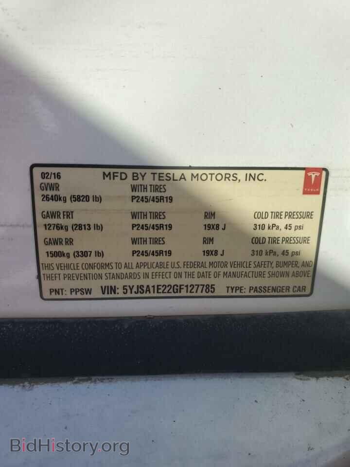 2016 TESLA MODEL S - VIN: 5YJSA1E22GF127785 - Фото 13