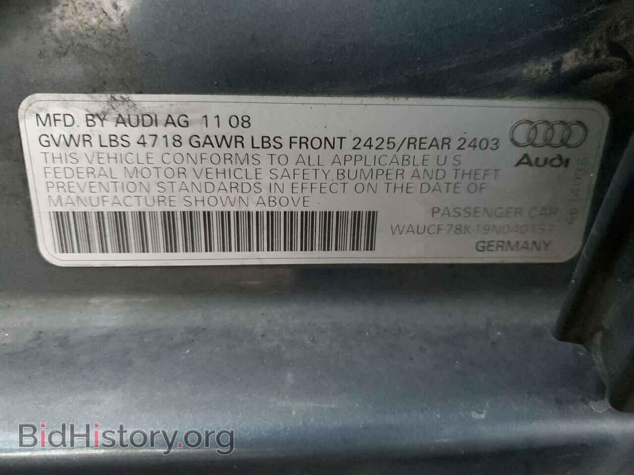 2009 AUDI A4 - VIN: WAUCF78K19N040157 - Фото 12