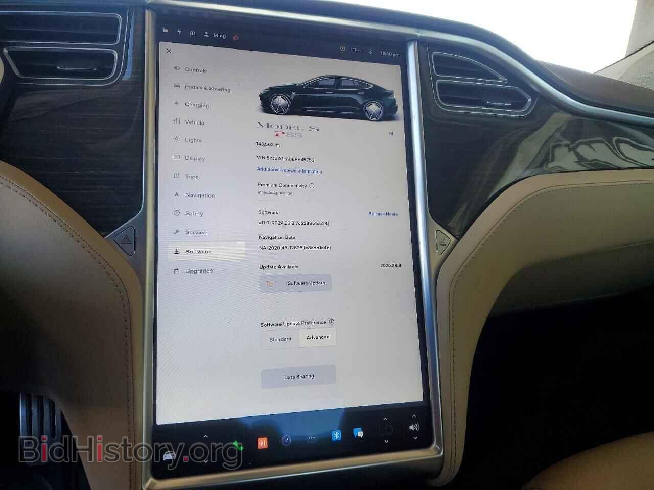 2014 TESLA MODEL S - VIN: 5YJSA1H10EFP45753 - Photo 9