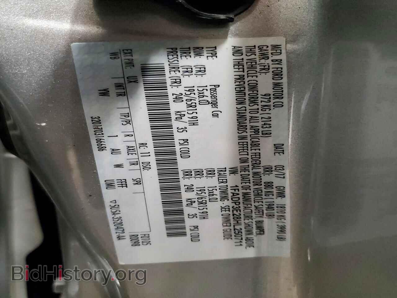 2017 FORD FOCUS - VIN: 1FADP3E28HL250711 - Фото 12