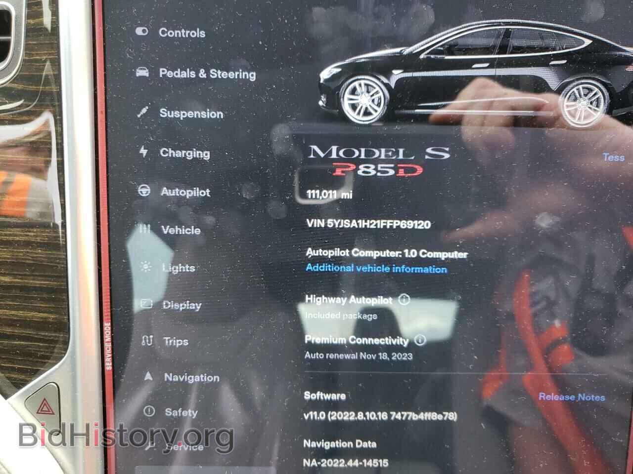 2015 TESLA MODEL S - VIN: 5YJSA1H21FFP69120 - Фото 9