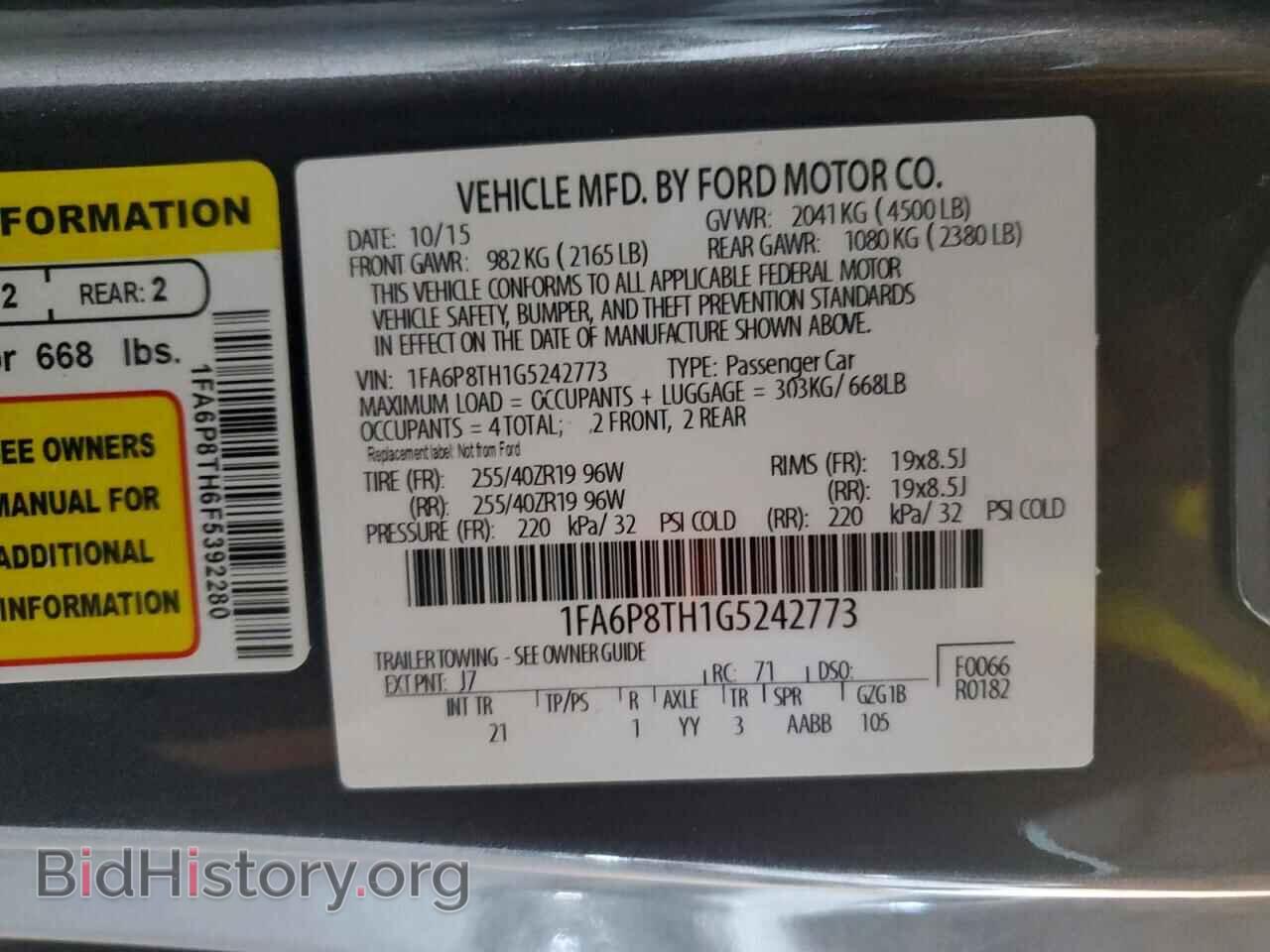 2016 FORD ALL Models - VIN: 1FA6P8TH1G5242773 - Фото 12