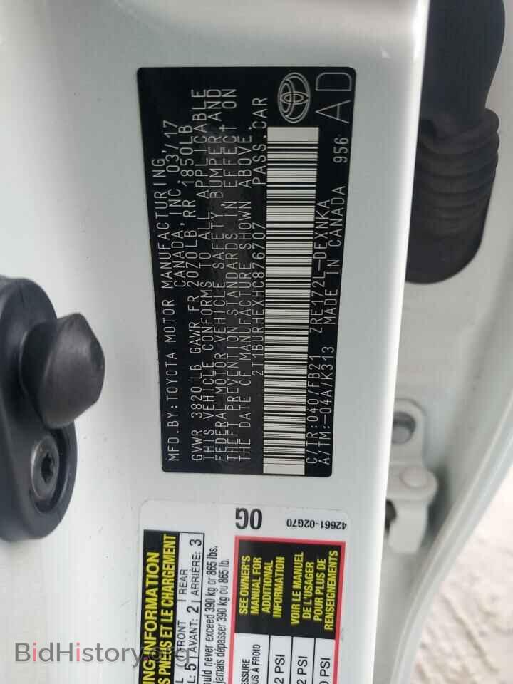2017 TOYOTA COROLLA - VIN: 2T1BURHEXHC876707 - Фото 12