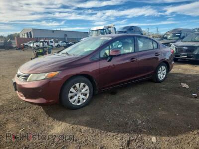 2012 Honda CIVIC LX, бордовый — VIN 19XFB2E58CE058972, Copart