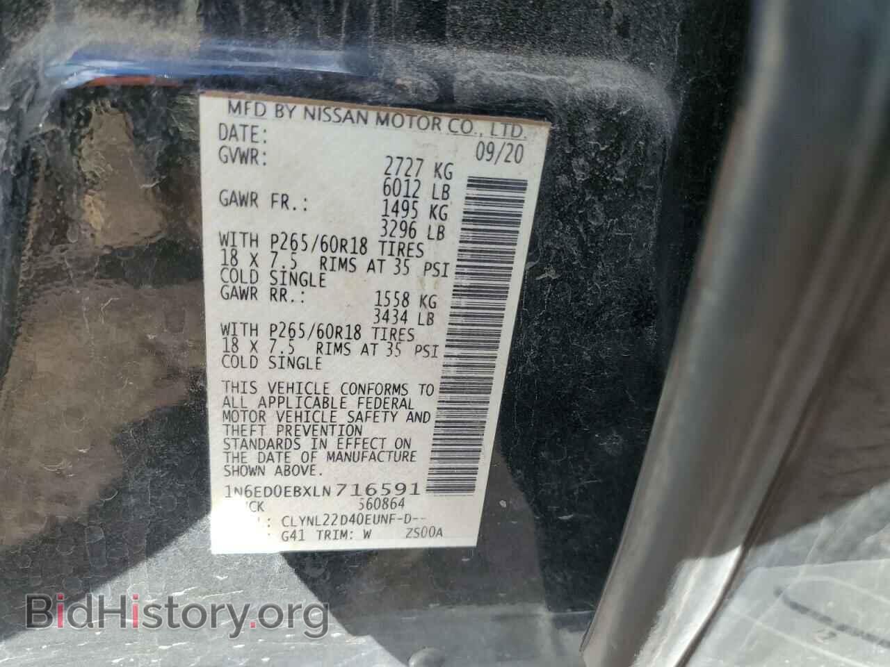2020 NISSAN FRONTIER - VIN: 1N6ED0EBXLN716591 - Фото 12
