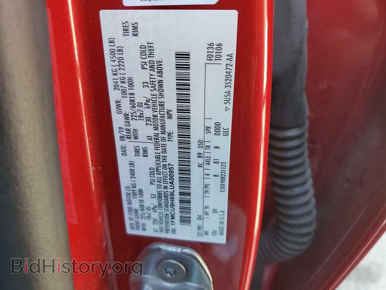 2020 FORD ESCAPE - VIN: 1FMCU9H69LUA00957 - Photo 14